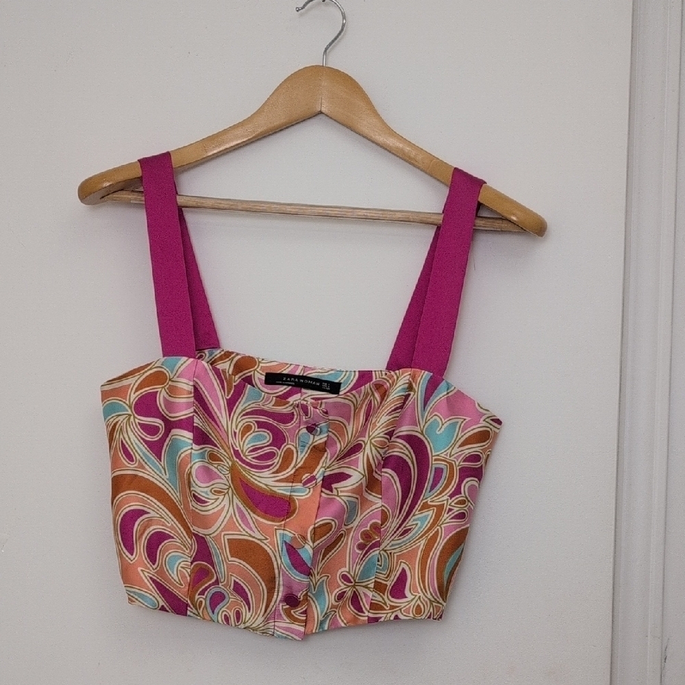 ZARA COLORFUL CROP TOP SIZE SMALL - Picture 2 of 5